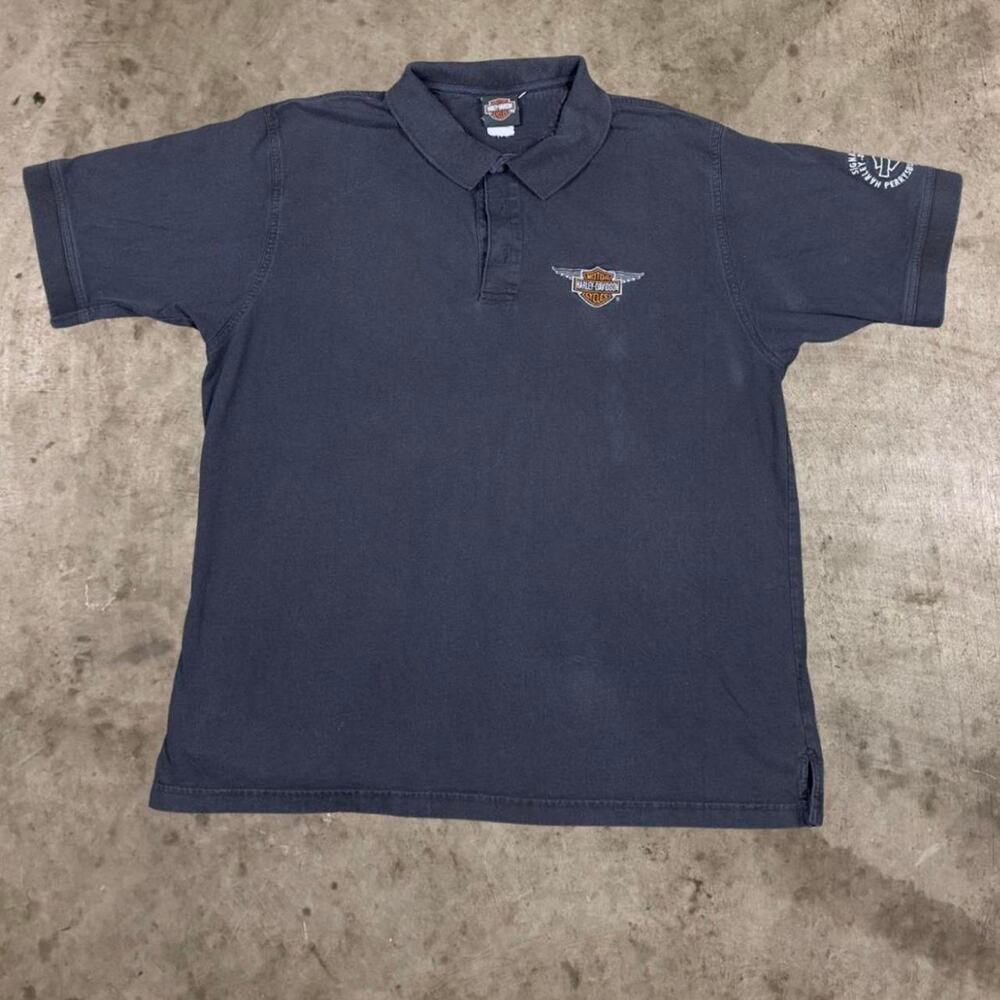 Harley Davidson Bar & Shield Logo Polo Shirt Perrysburg Ohio Black Mens Size XL
